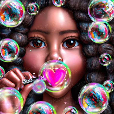 Cute Black Girl Black Girl Png Black Girl With Bubbles Etsy