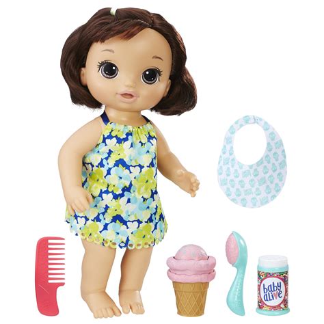 Baby Alive Magical Scoops Baby Brunette Baby Doll With Dress And