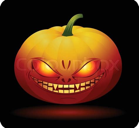 Smiling Halloween Pumpkin Isolated Stock Vector Colourbox