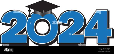 Blue 2024 Graduation Cap Logo Stock Vector Image And Art Alamy