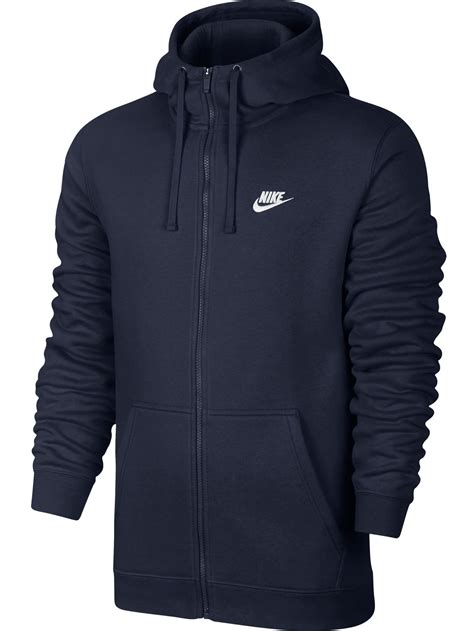 Nike Nike Club Fleece Full Zip Longsleeve Mens Hoodie Bluewhite