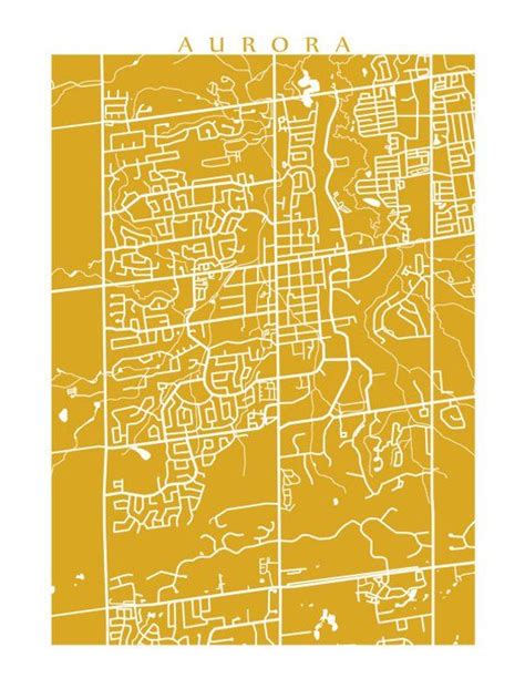 Aurora Map Print Ontario Poster Art Etsy In 2021 Map Print Poster