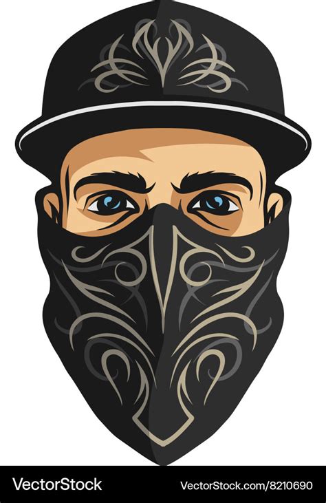 A Guy In Bandana With Pattern Royalty Free Vector Image