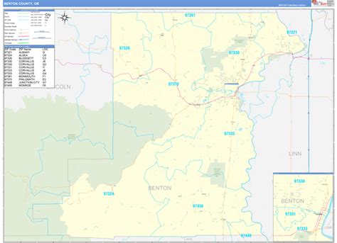 Benton County Or 5 Digit Zip Code Maps Basic
