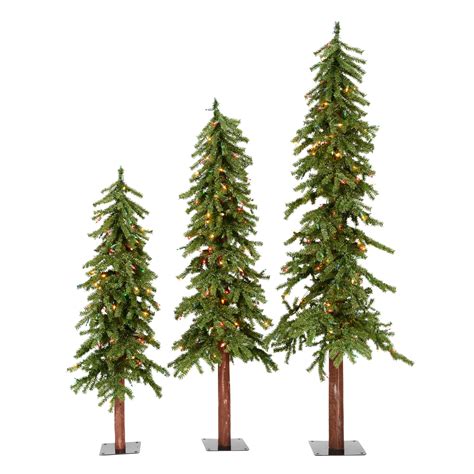 Vickerman 4 5 6 Natural Alpine Artificial Christmas Tree Set Multi