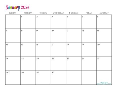 Customized Editable 2024 Free Printable Calendars - workfromhome