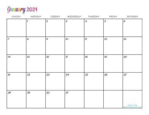 2024 Custom Calendar Template Free Calendar 2024 Jan