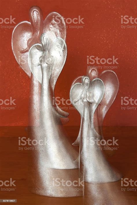 Silver Angel Figurines As A Phenomenon Stock Photo Download Image Now