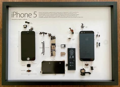Framed Deconstructed Iphone 5 Black Phone And Schematic Etsy