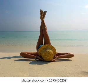 Nude Girl On Sand Blue Sky Stock Photo 77686375 Shutterstock