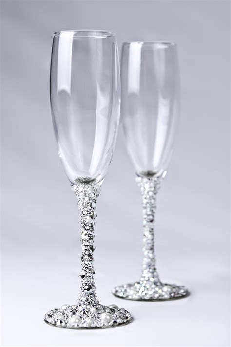 Swarovski Crystal Champagne Glasses Handmadei Want To Try This