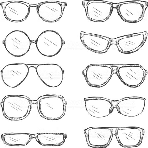 Vector Set Of Sketch Eyeglass Frames Drawing Sunglasses Glasses Sketch Sunglasses Design Sketch