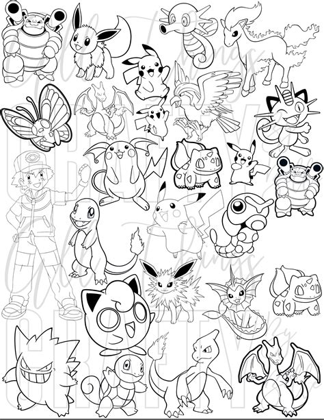 Pokemon Coloring Sheets Digital Pdf Coloring Pages Etsy Singapore