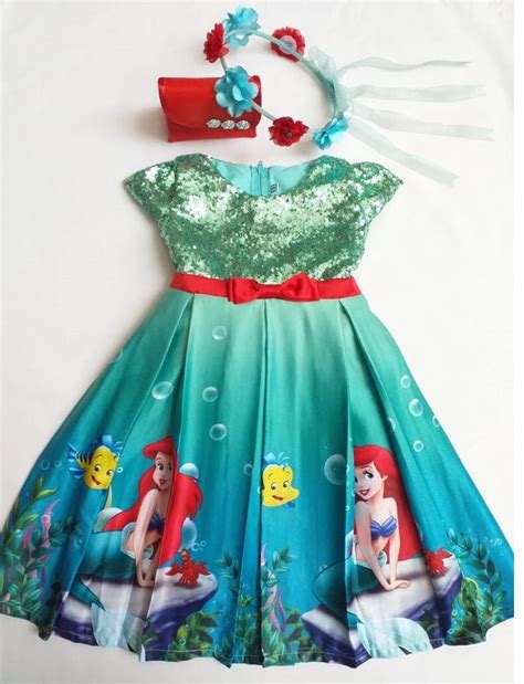 The Little Mermaid Dress Ariel Deluxe Dress Disney Princess Etsy