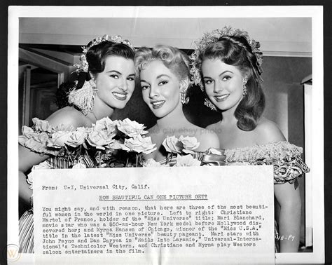 1953 Miss Universe Usa Christiane Martel Myrna Hansen Mari Blanchard