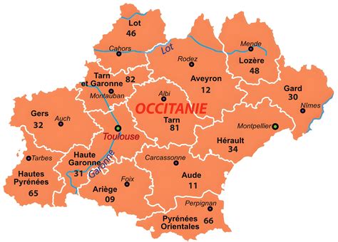 quels sont les départements de la région occitanie