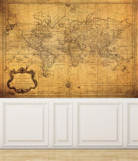 Wall Mural Vintage Map Of The World Peel And Stick Repositionable Fab