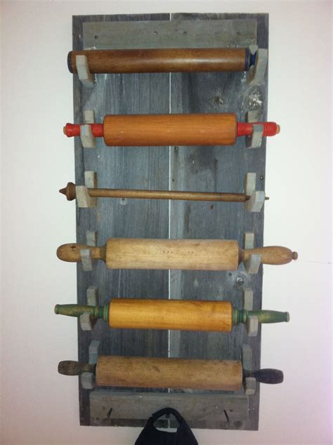 Rolling pin holder and handmade display hooks. Rolling pin holder | Country decor, Rolling pin holder ...