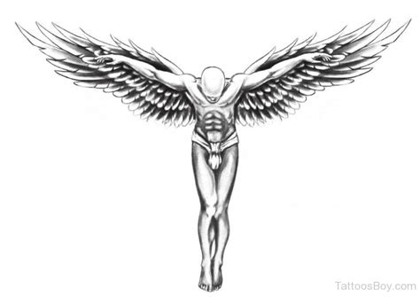 Blissfull Guardian Angel Wings Tattoo Drawing