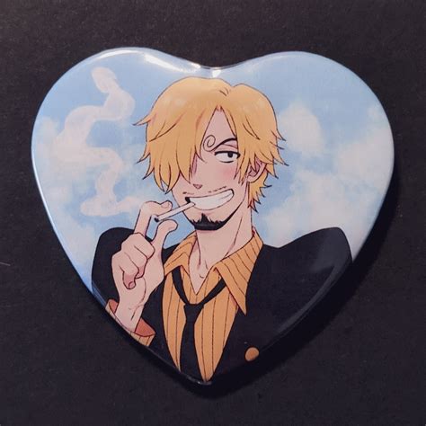 One Piece Sanji Heart Pin Badge Etsy