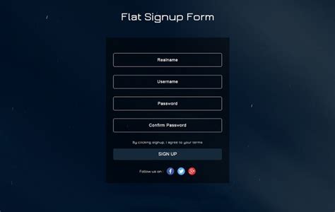16 Sign Up Form Templates Register Profile Newsletter Free