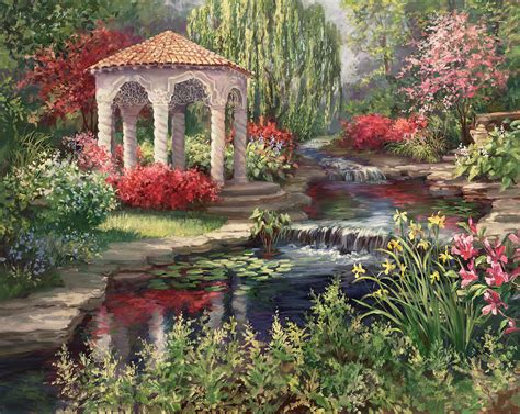 Heavens Garden Painting By Laurie Snow Hein Pixels