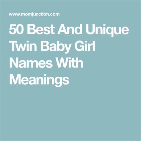 50 Best And Unique Twin Baby Girl Names With Meanings Baby Girl Names