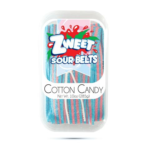 Zweet Sour Belts Cotton Candy Pack Of 6