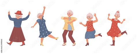Old Dancing People An Elderly Man And Woman Senior Age Person Dance