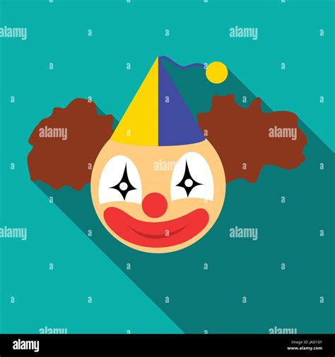 clown head icon flat illustration of clown head vector icon for web isolated on turquoise