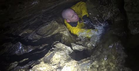 Terrifying Video Of Man Trapped In Cave As It Fills With Water