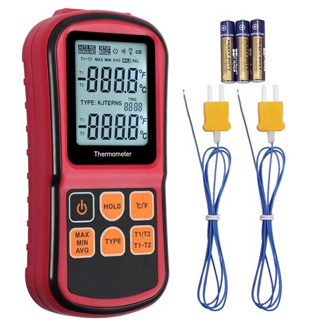 Digital Thermocouple Thermometer Dual Channel Lcd Backlight Temperature