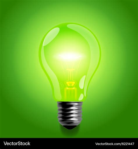 Green Light Bulb Royalty Free Vector Image Vectorstock