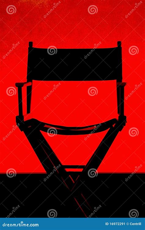 Director S Chair Silhouette On Red Stage Stock Image Image Of Chair