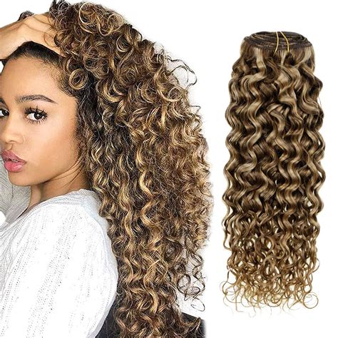 Hetto Natural Curly Hair Extensions Clip In Human Hair Double Weft Clip In Hair Extensions Wavy