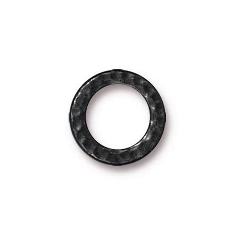 medium hammertone ring oxidized black pewter 20 per pack tierracast inc