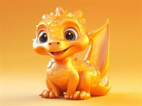 Premium Ai Image Crystal Cute Baby Dragon Symbolising New Year