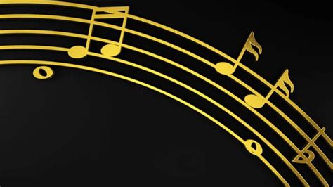 Gold Music Notes On Black Background 3d Render Illustation Stock