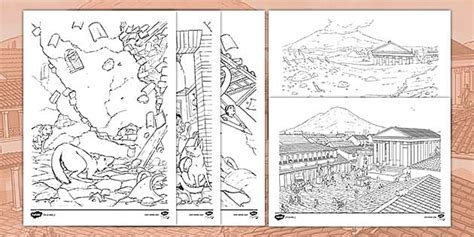 Ad 79 Pompeii The Pack Of Pompeii Colouring Pages