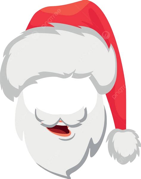 Santa Claus Hat And Beard Santa Claus Beard Illustration Sign Vector