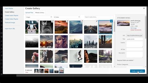 Create A Wordpress Gallery Youtube