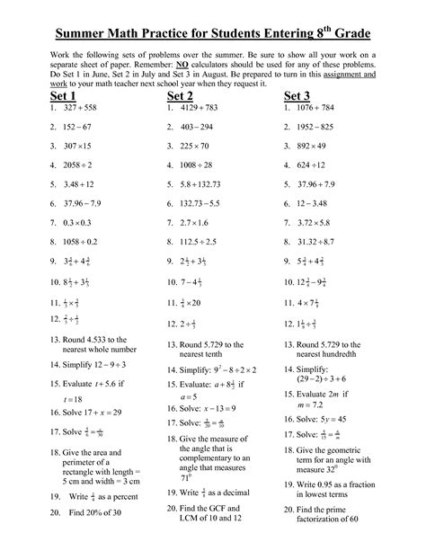 Free Math Worksheets For 8th Graders Printable 2023 Calendar Printable