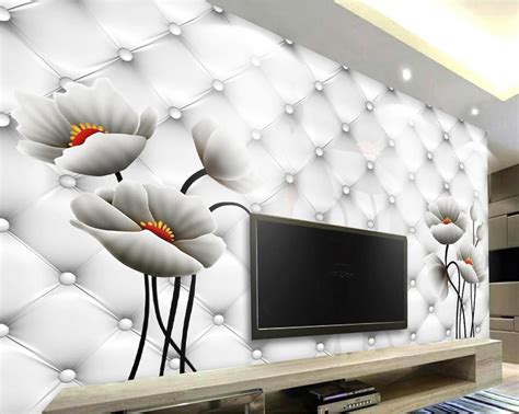 Abstract Lotus 3d Soft Case Tv Wall Mural 3d Wallpaper 3d Wall Papers