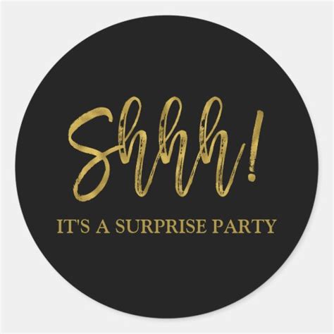 Shhh Surprise Birthday Party Birthday Classic Round Sticker Zazzle