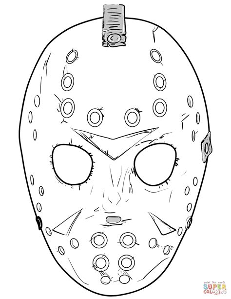 Friday 13th Jason Mask Coloring Page Free Printable Coloring Pages