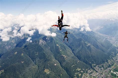 Freestyle Skydiving Team Training Together Stock Image F0179252