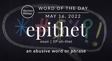 Merriam Webster Word Of The Day Epithet — Michael Cavacinimichael Cavacini