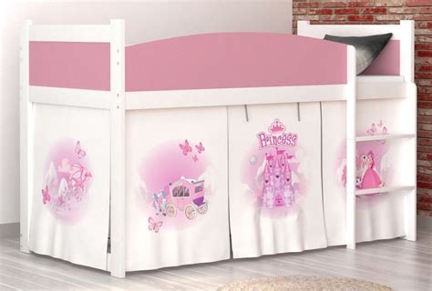 Loft beds are a brilliant option for saving space and accommodating your little ones. Loft bed mid sleeper Princess with mattress and curtains ...