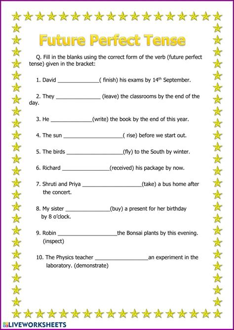 Tenses Worksheets For Grade 5