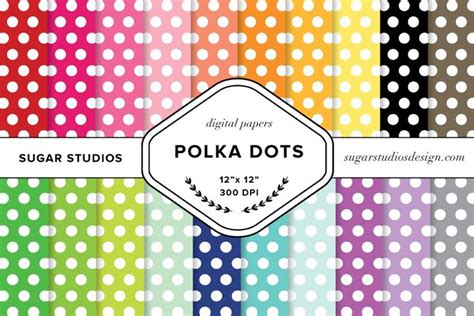 Polka Dots Digital Paper Mega Pack Dots Polkadot Polka Dot Polkdots Retro Pattern Modern Chic